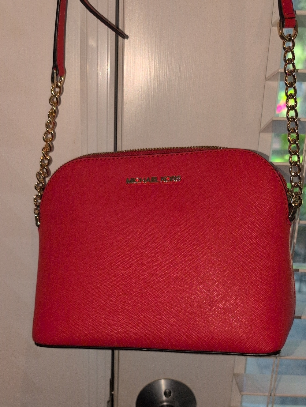 Michael Kors Orange "Cindy" Small  Dome Crossbody